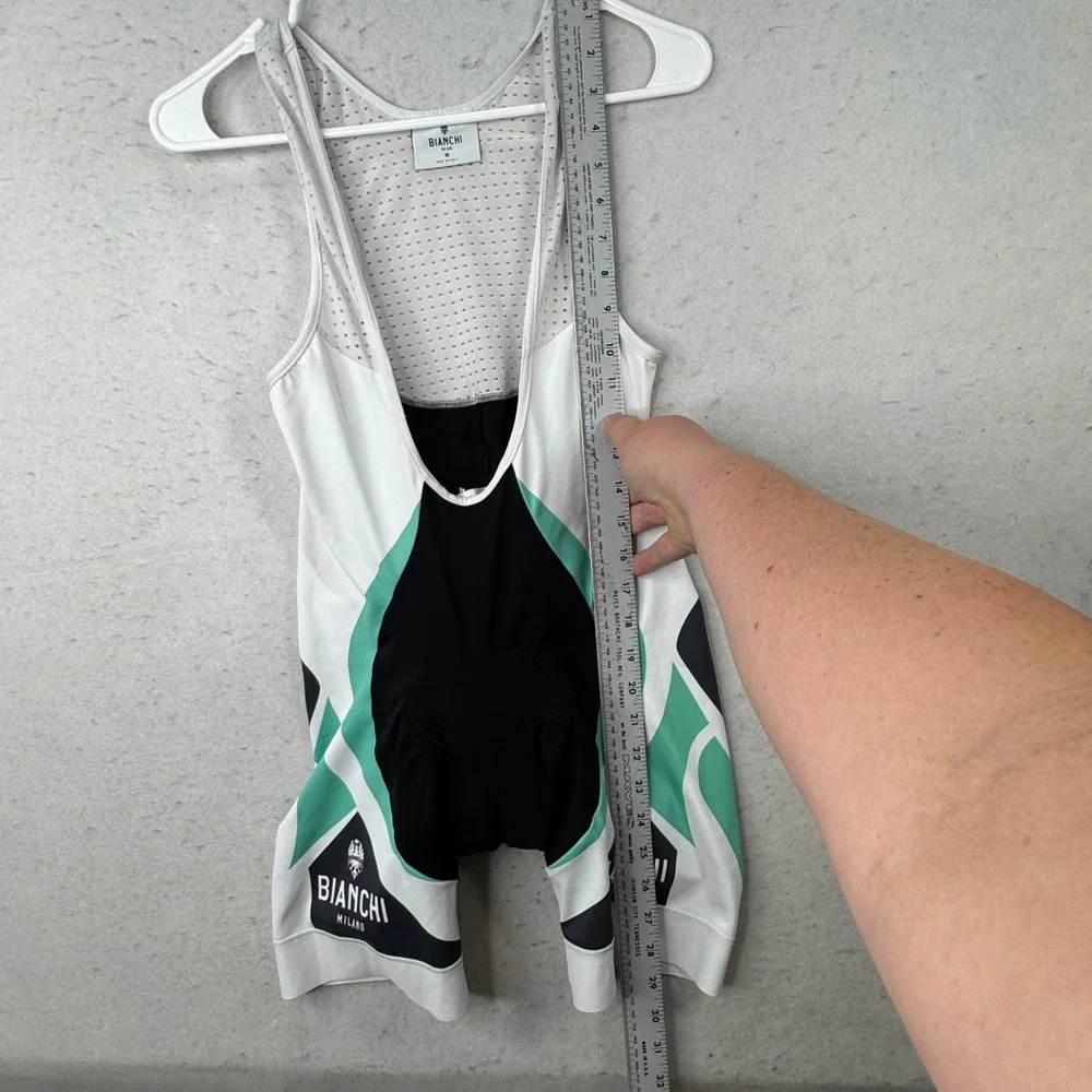 Bianchi Milano Cycling Bib Shorts Small White Padded Butt Italy Biking
